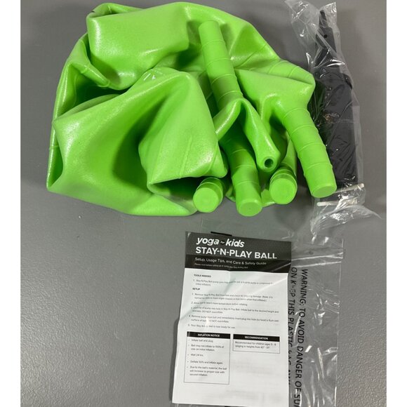 Gaiam Kids Stay-N-Play Balance Ball Chair - 45cm Green Crazy Silly with Air Pump - Picture 6 of 6